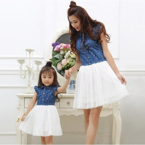 Mother Daughter Dresses Family Denim Dress Family Clothing Mother And Daughter Clothes