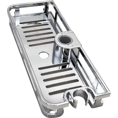 Kitchen Bathroom Shower Shelf Rectangle Detachable Lifting Storage Tray Rack Plastic Holder Bathroom Accessories