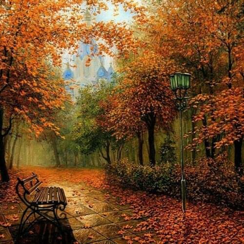 Full 5D DIY Diamond mosaic diamond embroidery landscape of late autumn park embroidered Cross Stitch home decoration Gift GH127