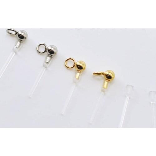 Transparent Clear Plastic Earstud Ear Pad Earrings Post With Loop Pin Connectors Earrings DIY Findings Jewelry Accessories