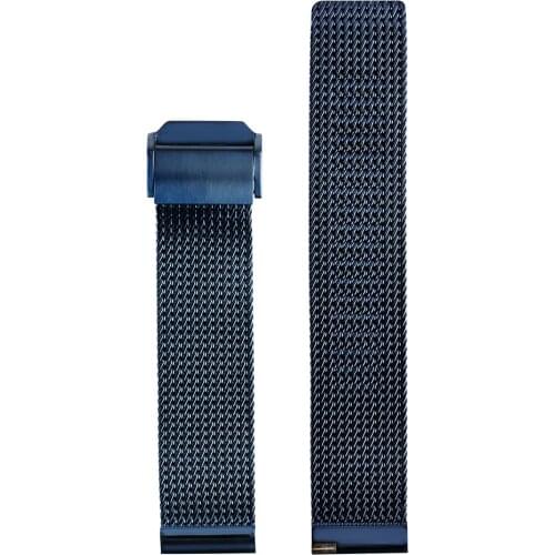 Unisex cinturino orologio 18MM 20MM 22MM Blue Stainless Steel Mesh Watch Strap with Hook Buckle Replacement Wristwatch Bracelet