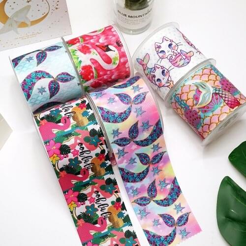 DIY Handmade Materials Printed Grosgrain Ribbon 50 Yard Per Size 27524
