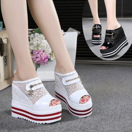 New Summer Womens Sandals Peep-Toe Shoes Woman High-Heeled Platfroms Casual Wedges For Women 13CM High Heels Shoes