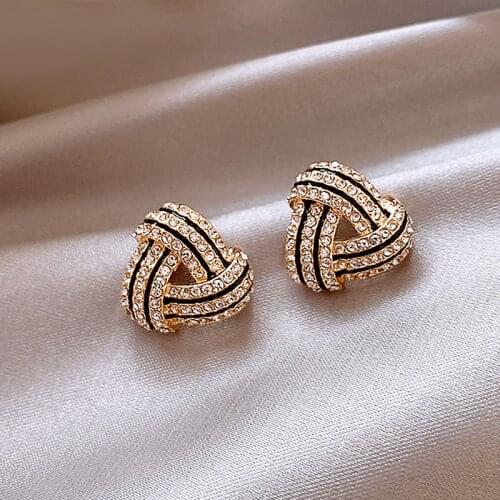 New Fashion Jewelry Crystal Rhinestone Stud Earrings For Women Vintage Earrings Gifts For Women Lady Girls Wholesale