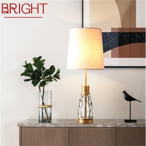 BRIGHT Dimmer Modern Table Lamp Brass Creative Desk Light Crystal Decoration for Home