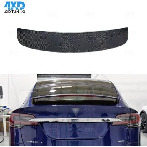 Carbon Fiber Spoiler Original Style For Tesla Model X Rear Roof Trunk Spoiler Wing Glossy Black styling 2016 2017 2018 2019