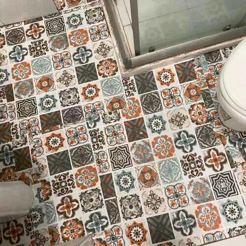 Floor Stickers Self-Adhesive Bathroom Floor Stickers Kitchen Tile Stickers Decorative Waterproof Non-Slip Thick Wear-Resistant