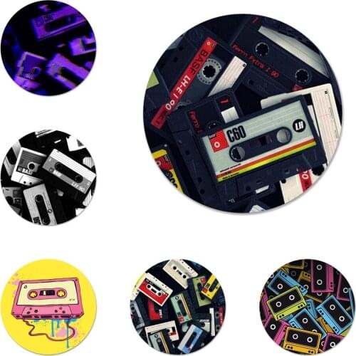 Vintage Tape Cassette Audio Tape Badge Brooch Pin Accessories For Clothes Backpack Decoration gift 58mm