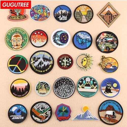 GUGUTREE embroidery endless patches badges patches badge patches Applique Patch for Coat,T-Shirt,hat,bags,Sweater,backpack