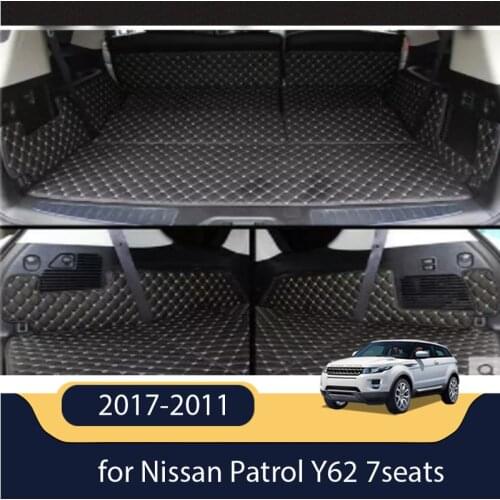 High quality Special trunk mats for Nissan Patrol Y62 7seats 2017-2011 waterproof boot carpets cargo mat for Patrol 2016