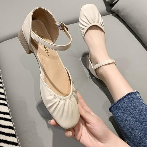 2021 Female Fashion Pointed Toe Light Weight Slip on Flat Shoes Zapatos De Mujer Women Casual Beige Summer Shoes Size 35-40