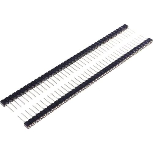 2 Pcs Round Pin Machined Diameter 0.5mm 1x40 40 Pin Female Header Pitch 0.100" 2.54mm Single Row Pin Header Strip 9.7mm Height