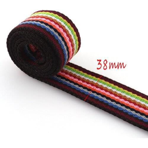38mm(1.5'') Rainbow Webbing Stripe Webbing for Bags Strap Belt Ribbon Decoration Band Webbing Tape Sewing Accessorie