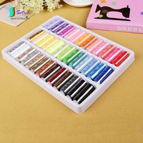 39 Colours Mixed Sewing Thread,DIY Sewing Machine Thread 100% Polyester Thread for Sewing DIY,Gold Wire,Silver Wire Set S0392H