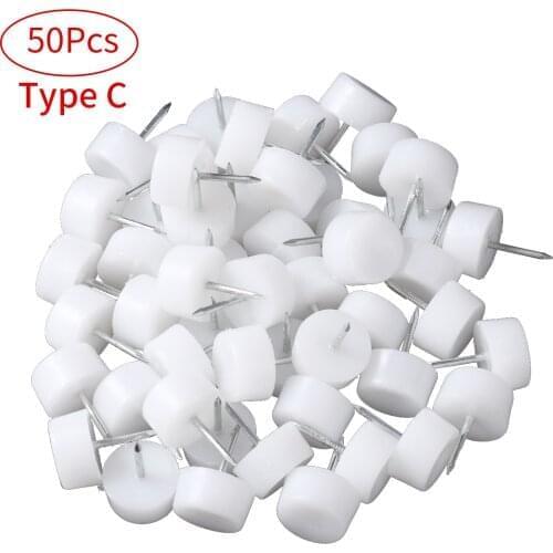 50/100Pc Nail-On Legs Glides Round Thicken Feet Pads Floor Protector Wooden Chair Table Leg Covers Furniture Foot Mats Accessory