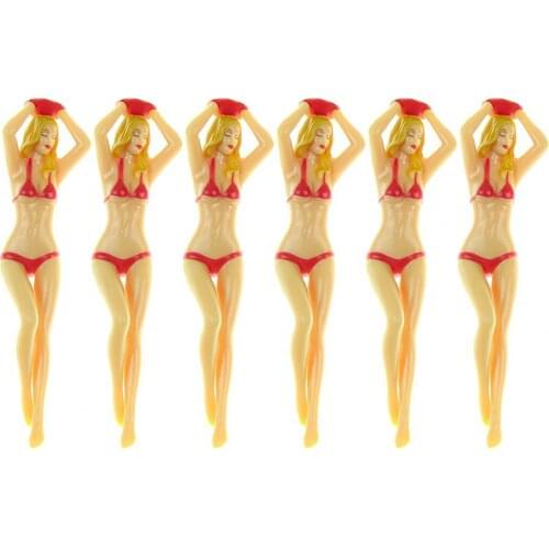 6 pcs/set of golf tee funny lady shape plastic multi-function fixed golf tee suitable for all large tees, irons and hybrids