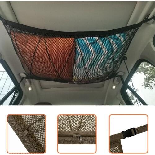 Car Ceiling Cargo Net Pocket Car Roof Long Trip Storage Bag Tent Putting Quilt Childrens Toy Towel Sundries Interior Accessorie