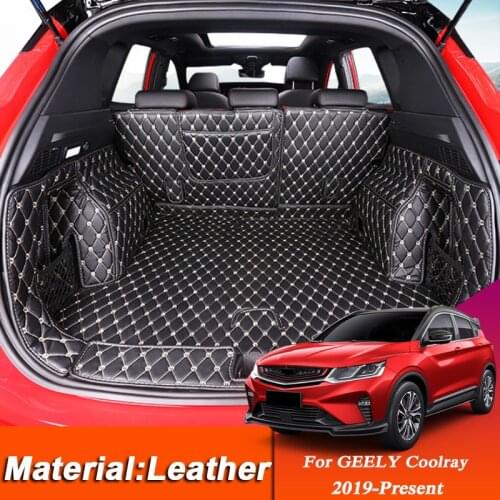Car Styling Custom Trunk Mat For Geely Coolray 2019-Present Leather Auto Cargo Liner Mat Pad Auto Internal Accessories