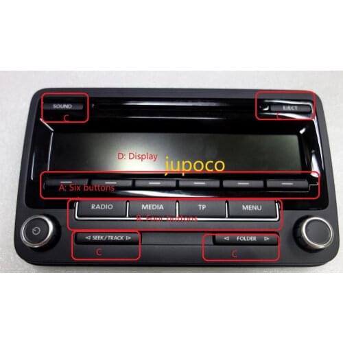 FREE SHIPPING 100% Brand new RCD310 BUTTONS AND lcd DISPLAY FOR DELPHI BRAND MADE IN PORTUGAL