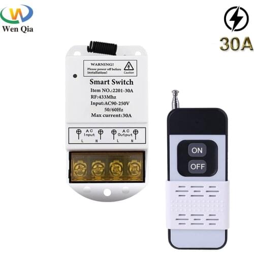 433mhz Wireless Remote Control AC220V 30A High Power On Off Remote Control for Water Pump Factory Motor Electric Appliance
