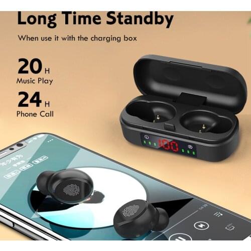 Bluetooth TWS Wireless Headphones Sports Waterproof Earbuds Bluetooth 5.0 Earphone With Microphones Touch Control HiFi Headsets