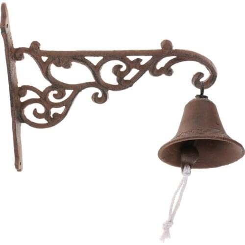 Cast Iron Door Bell Metal Rustic Wall Mounted Cat Design Doorbell Outdoor Home Decorations Gift