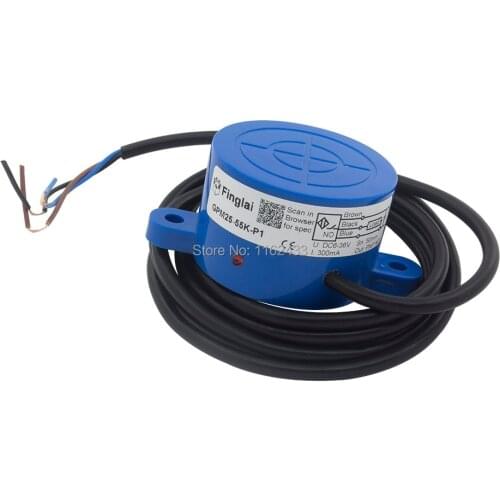 Dia.55 25mm sensing DC three wires NPN NO NC GPM25-55K N1 N2 P1 P2 SE-3025 panel mounting inductive proximity sensor switch