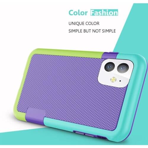 Hybrid Shockproof Bumper Phone Case For iPhone 12 11 Pro Max 12Mini XR X XS Max 7 8 6 6S Plus 3-Color Soft Rubber Silicone Cover