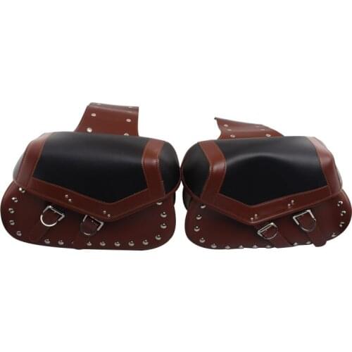 PU Leather Motorcycle Saddle Bags Luggage Storage Tool Pouch For Harley Honda Suzuki Yamaha Kawasaki Ducati Chopper Universal