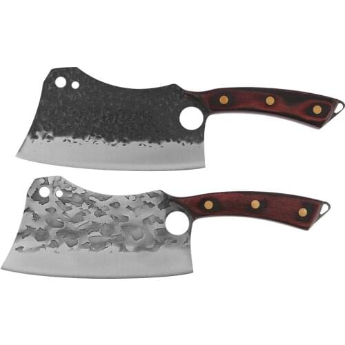 High Carbon Steel 7'' Inch Forged Chopping Knife Kitchen Butcher Meat Cleaver Chef Knife Ultra Sharp Chopper Cooking Slicer