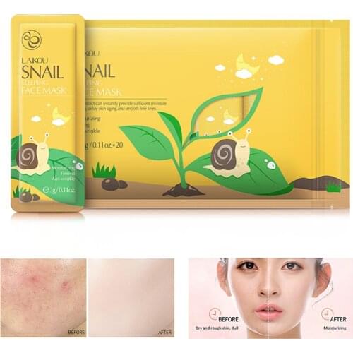 LAIKOU Sakura Snail Seaweed Matcha Moisturizing Sleeping Face Mud Mask Anti Wrinkle Night Facial Packs Hydrating Facial Mask