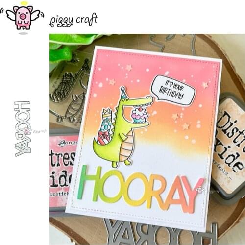 Piggy Craft metal cutting dies cut die mold HOORAY letters Scrapbook paper craft knife mould blade punch stencils dies