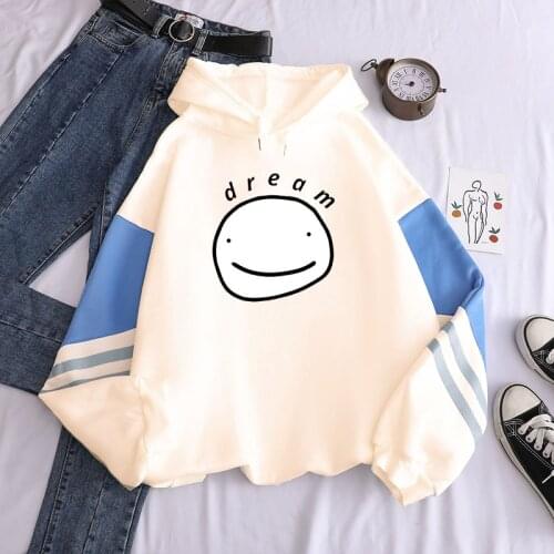 Kawaii Smile Graphic Dreeam Smp Printing Hoodies Sweatshirts Women Harajuku Korean Girls Sweet Clothing Winter Patchwork Hoodies