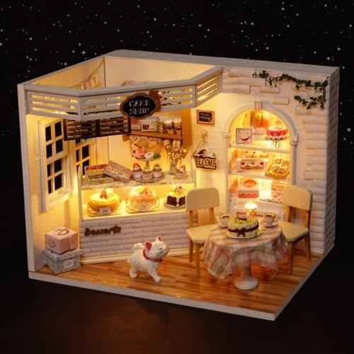 Miniature Dollhouse 3D DIY Wooden Assembling Princess House Toys Handmade Decor Doll House Wooden Doll Houses Kitchen