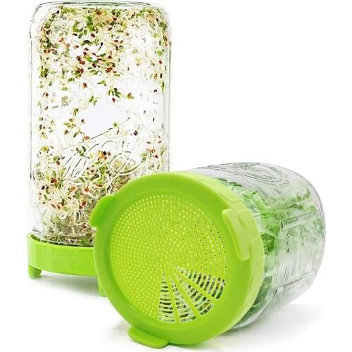 Food Grade Mesh Sprout Cover Kit Seed Crop Germination Strainer Vegetable Silicone Sealing Ring Lid for Mason Jar Seedling Cover