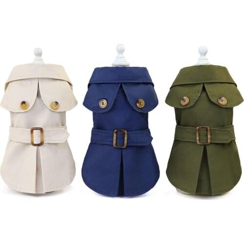 Pet Dog Clothes Pet British Style Coat For Small Dogs Pet Autumn Winter Warm Clothes Pet Windbreaker Coat Pet Outfit for Dog