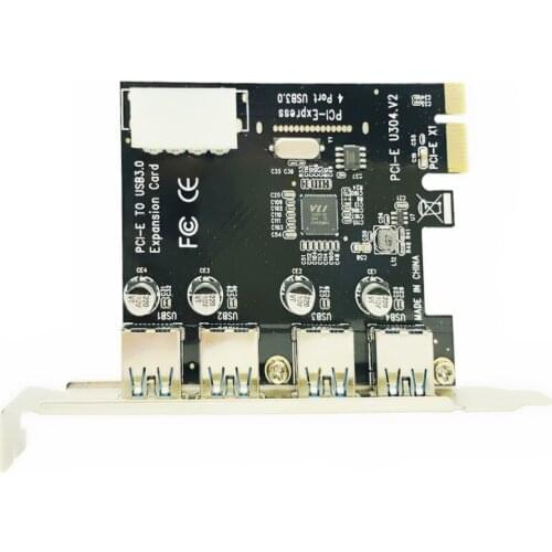 BTBcoin PCI-e to USB Expansion Card 4 Port USB 3.0 PCI Express Expansion Card USB PCI-E Adapter USB 3 PCIE Converter for Win 10