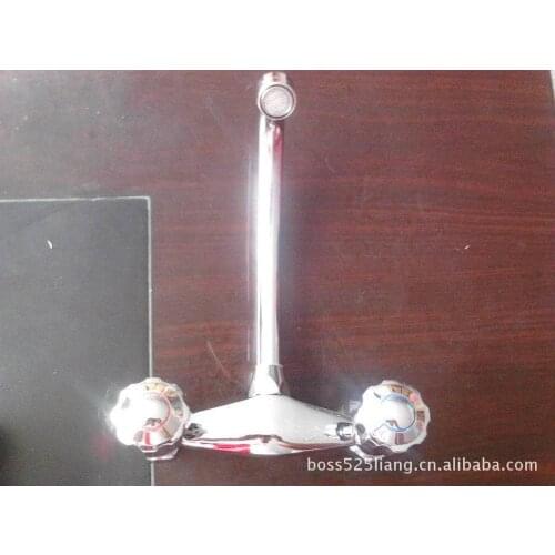 Full brass body into the wall kitchen faucet hot and cold double the KITCHEN sink laundry tub mixing valve