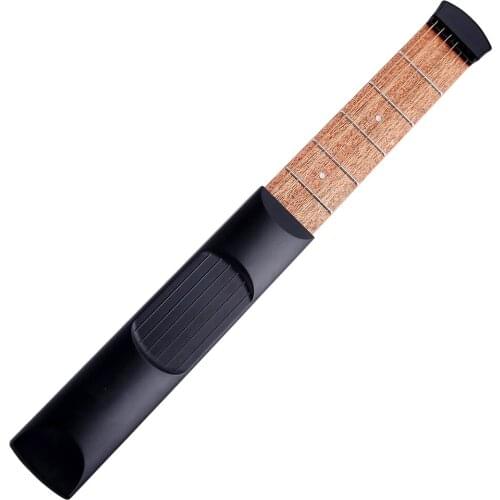 Portable Pocket Guitar 6 Frets Chord Fingering Practice Guitar Mahogany Fretboard Guitar for Beginners Children Adult PG02