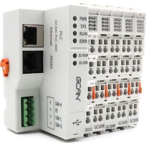 GCAN PLC programmble logic controller with CAN Ethernet 485 interfafce supports CANopen Modbus protocol support customized