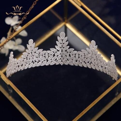 Sparkling Brides Zircon Queen Hairbands Wedding Tiaras Crowns Crystal Evening Hair Accessories Prom Headwear