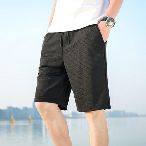 2020 summer new ice silk shorts mens mesh air conditioning pants mens large size pants sports and leisure