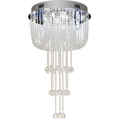 Modern Round Raindrop Crystal Chandelier Lamps For Ceiling Lamps in Dining Room, Bathroom, Bedroom, Living Room