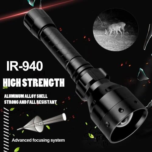 Outdoor lighting USB rechargeable flashlight T50 strong light LED zoom 850nm 940nm infrared flashlight