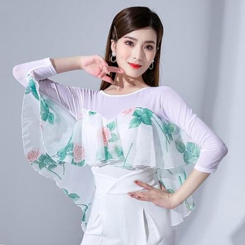 Summer Ballroom Dance Performance Stage Wear Ruffle Latin Tango Competition Costume Women ChaCha Training Clothes YS2085