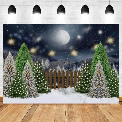 Winter Forest Snowflake Christmas Tree Backdrop Baby Portrait Vinyl Photography Background For Photo Studio Photophone Photocall
