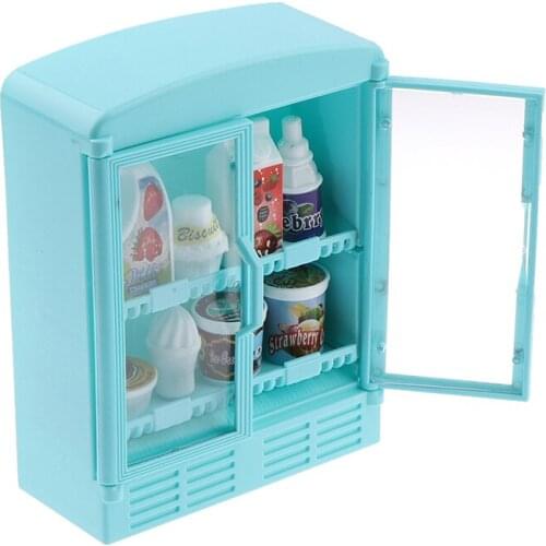 1PC Food Drinks Supermarket Store Refrigerator Pretend Play Doll Furniture Decoration Accessories Toys Mini Dollhouse Miniature