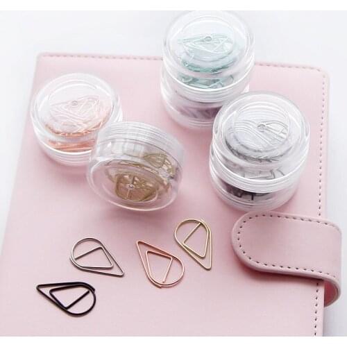 1pcs cute creative teardrop bookmark stainless steel metal clip paper clip message folder 10pcs