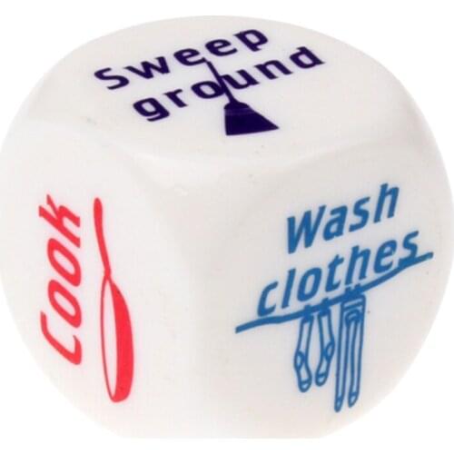 10 PCS Funny Party Housework Dice English Dice Games Pub Die