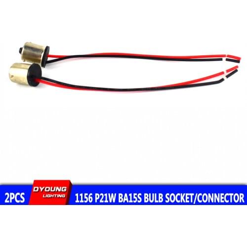 1156 Socket BA15S P21W Car Bulb Wire Connector License Plate Light Dyoung Auto Accessories 2Pcs/Lot